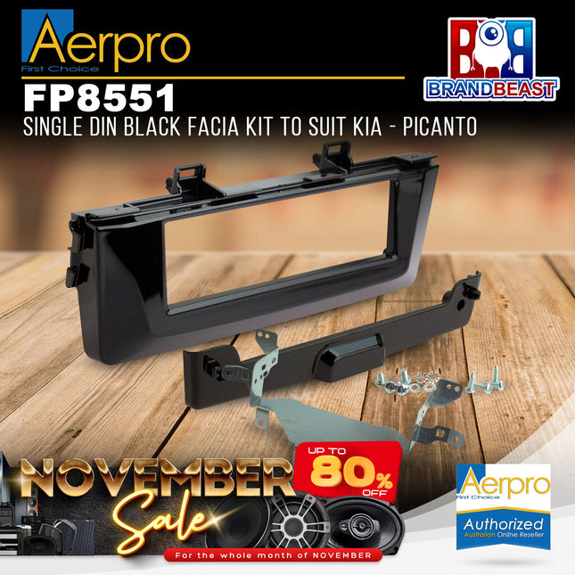 Aerpro FP8551 Single DIN Black Facia Kit to Suit Kia - Picanto