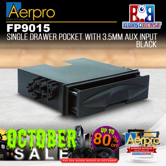 Aerpro FP9015 Single Drawer Pocket With 3.5mm AUX Input - Black