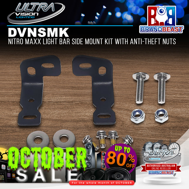Ultra Vision Lighting DVNSMK Nitro MAXX Light Bar Side Mount Kit with Anti-Theft Nuts