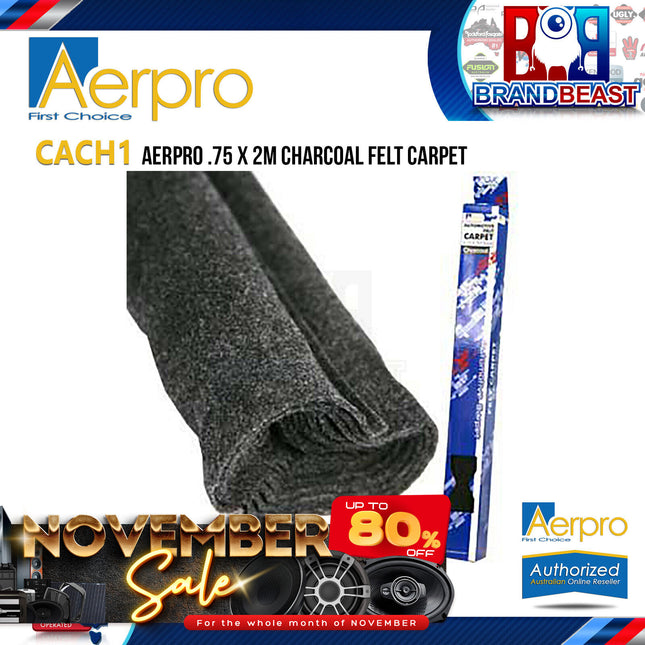 Aerpro CACH1 .75 x 2M Charcoal Felt Carpet