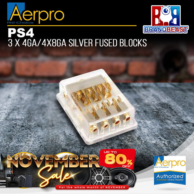 Aerpro PS4 3 X 4Ga/4X8Ga Silver Fused Blocks