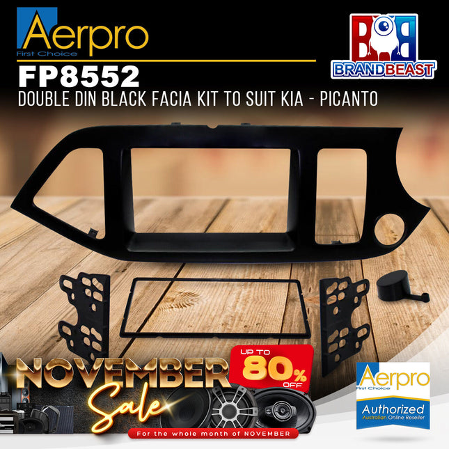 Aerpro FP8552 Double DIN Black Facia Kit to Suit Kia - Picanto