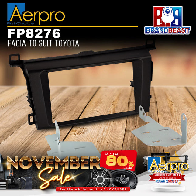 Aerpro FP8276 Double DIN Black Facia Kit Suit Toyota RAV4 2013 - 2018