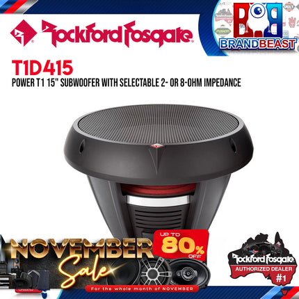 Rockford Fosgate T1D415 Power 15" T1 4-Ohm DVC Subwoofer