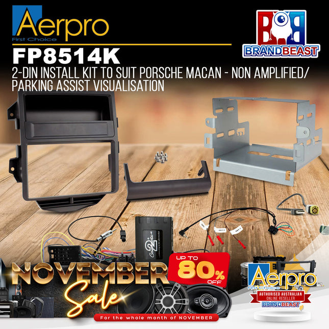 Aerpro FP8514K 2-DIN Install Kit to Suit Porsche Macan - Non Amp/Parking Disp