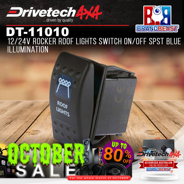 Drivetech4X4 DT-11010 12/24V Rocker Roof Lights Switch On/Off SPST