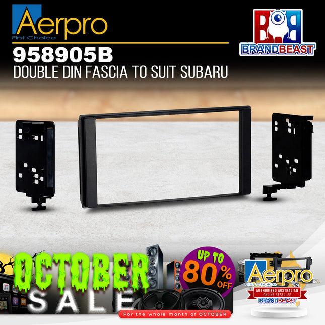 Aerpro 958905B Double DIN Black Facia Kit Suit Select Subaru Vehicles