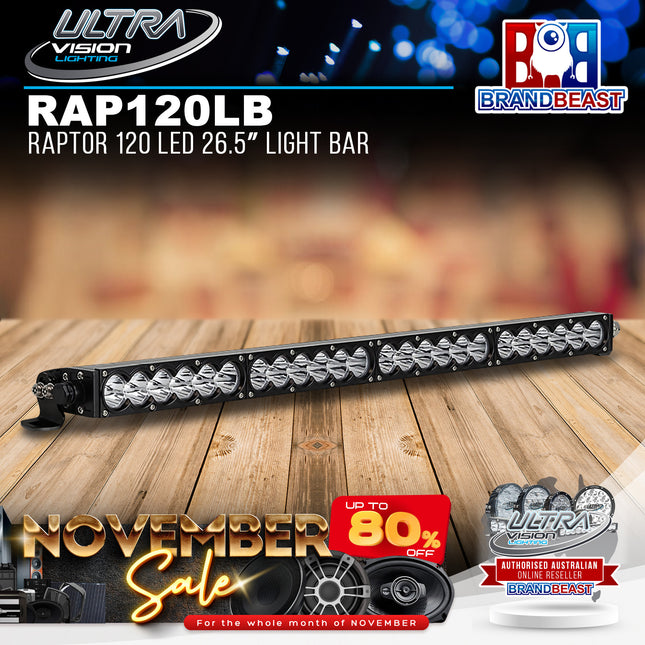 Ultra Vision Lighting RAP120LBv2 Raptor 120 LED 26.5" Light Bar - 5700K & Combo