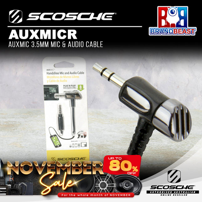 Scosche AUXMICR Auxmic 3.5mm Mic & Audio Cable