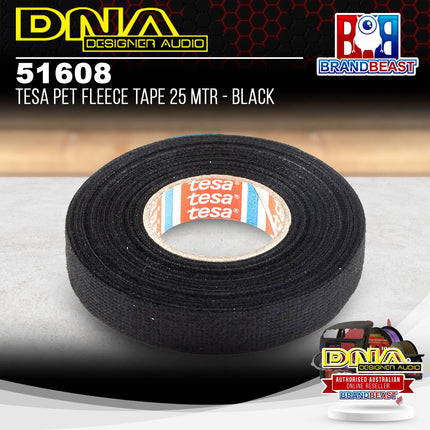 DNA 51608 Tesa PET Fleece Tape 25 Mtr - Black