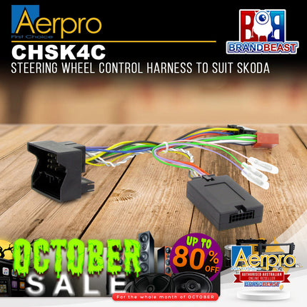 Aerpro CHSK4C Steering Wheel Control Harness Suit Skoda With Quadlock
