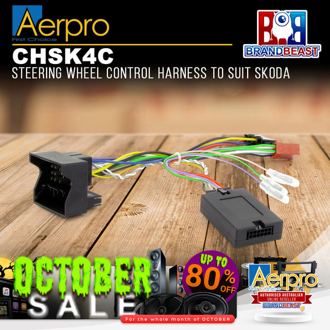Aerpro CHSK4C Steering Wheel Control Harness Suit Skoda With Quadlock