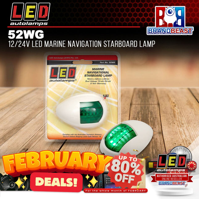 LED Autolamps 52WG 12/24V LED Marine Navigation Starboard Lamp