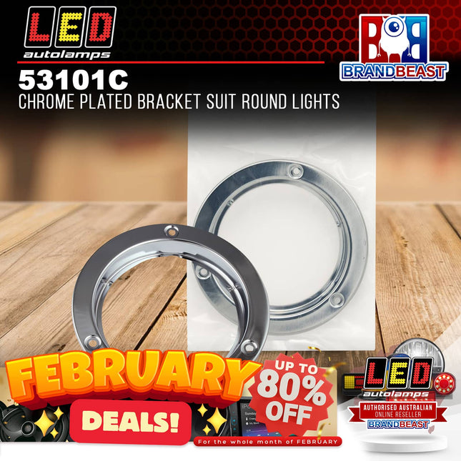 LED Autolamps 53101C Chrome Plated Bracket Suit Round Lights