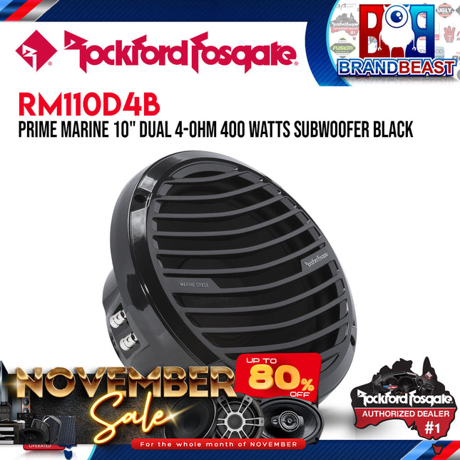 Rockford Fosgate RM110D4B Prime 10" Dual 4-Ohm Subwoofer - Black