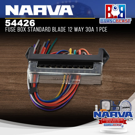 Narva 54426 Fuse Box Standard Blade 12 Way 30A 1 Pce