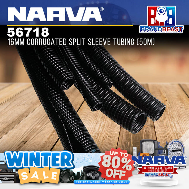 Narva 56718 16MM Corrugated Split Sleeve Tubing (50M)