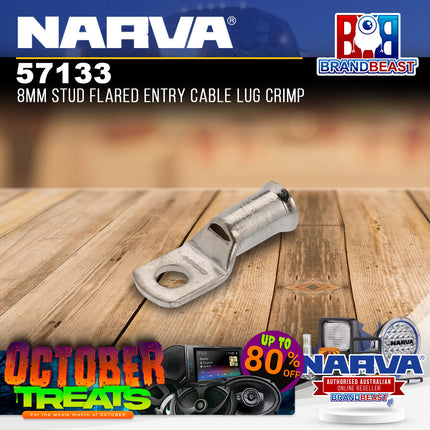 Narva 57133 8mm Stud Flared Entry Cable Lug Crimp - 35mm2