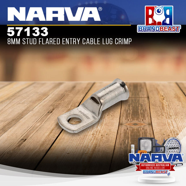 Narva 57133 8mm Stud Flared Entry Cable Lug Crimp - 35mm2