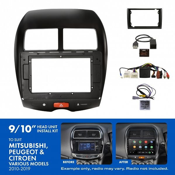 Aerpro AKMB14 9/10" Install Kit Suit Mitsubishi/Peugeot 2010 - 2019
