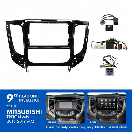 Aerpro AKMB8 9" Install Kit Suit Mitsubishi Triton 2016 - 2018