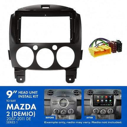 Aerpro AKMZ19 9" Install Kit Suit Mazda 2 2007 - 2011