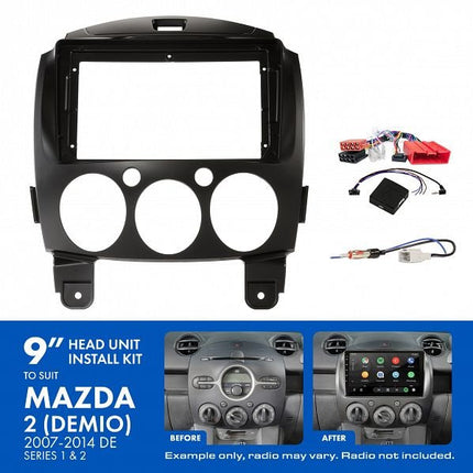 Aerpro AKMZ7 9" Install Kit Suit Mazda 2 2007 - 2014