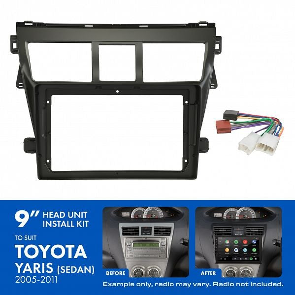 Aerpro AKTO15 9" Install Kit Suit Toyota Yaris Sedan 2006 - 2013