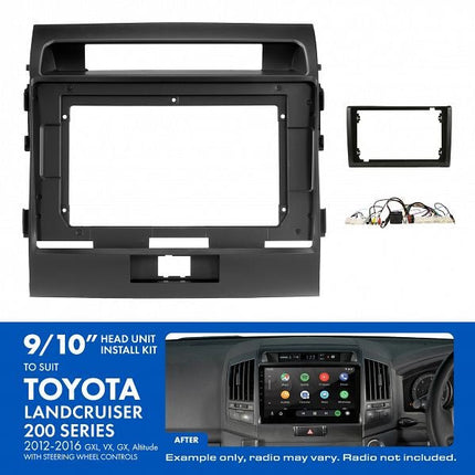 Aerpro AKTO18 9" Install Kit Suit Toyota LandCruiser 200 Series 2015 - 2021