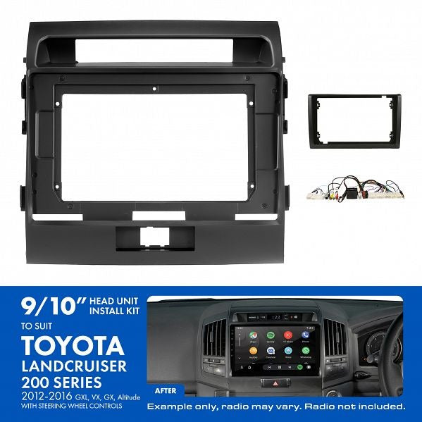 Aerpro AKTO18 9" Install Kit Suit Toyota LandCruiser 200 Series 2015 - 2021
