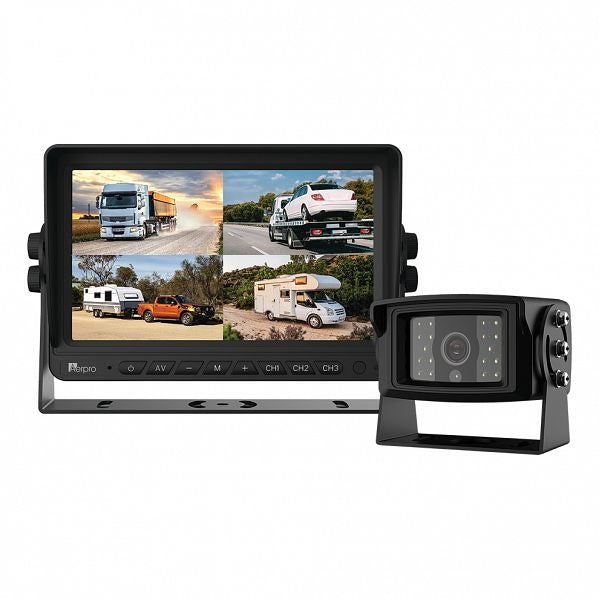 Aerpro AVK7Q1 | 7" Heavy-Duty AHD Quad View Monitor 1080P Camera Kit With DVR