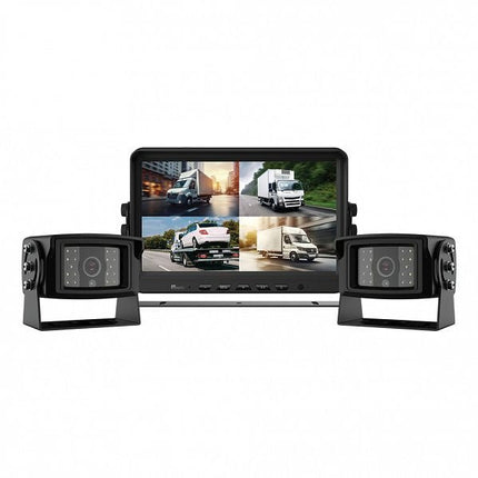 Aerpro AVK10QT2 | 10" Heavy-Duty AHD Quad View Monitor 1080P 2 Camera Truck Kit With DVR