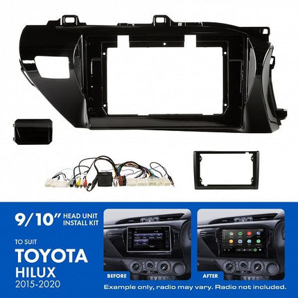 Aerpro AKTO2 | 9/10" Install Kit | Suit Toyota Hilux 2015 - 2020 (Compatible With Pioneer DMH-AP6650BT & Kenwood DMX80AXS)