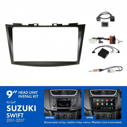 Aerpro AKSZ4 | 9" Install Kit Suit Suzuki Swift 2011 - 2017 (Compatible With Pioneer DMH-AP6650BT & Kenwood DMX80AXS)