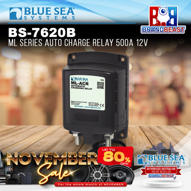 Blue Sea Systems BS-7620B ML Series Auto Charge Relay 500A 12v