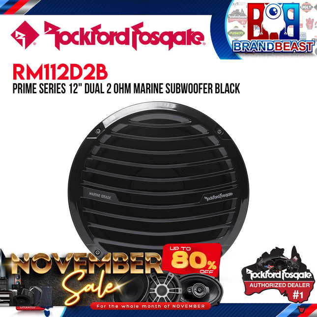 Rockford Fosgate RM112D2B Prime 12" Dual 2-Ohm Subwoofer - Black