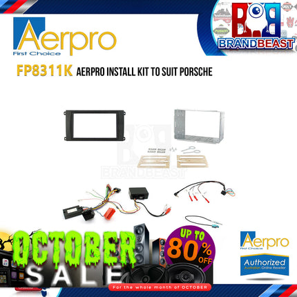 Aerpro FP8311K 2-DIN Stereo Install Kit Suit Porsche Cayenne 2002-08 Black