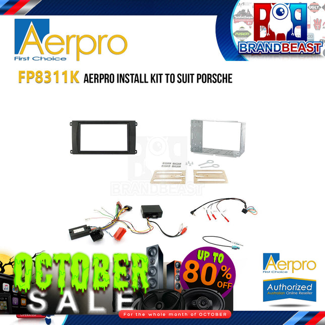 Aerpro FP8311K 2-DIN Stereo Install Kit Suit Porsche Cayenne 2002-08 Black