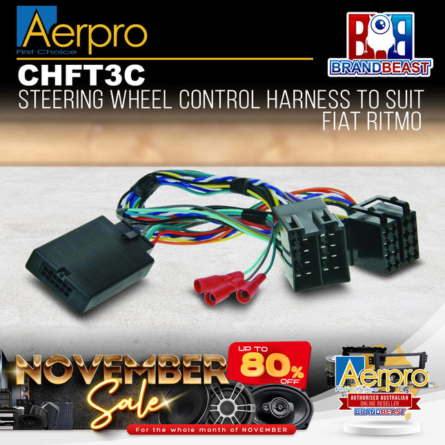 Aerpro CHFT3C Steering Wheel Control Harness to Suit Fiat Ritmo 2007-On
