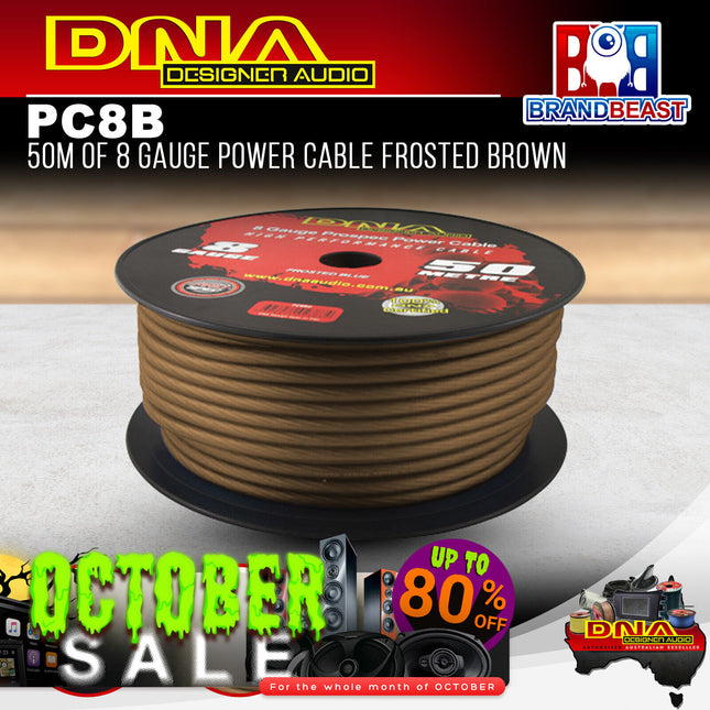 DNA PC8B 8 Gauge Power Cable Frosted Brown - 50 Metres