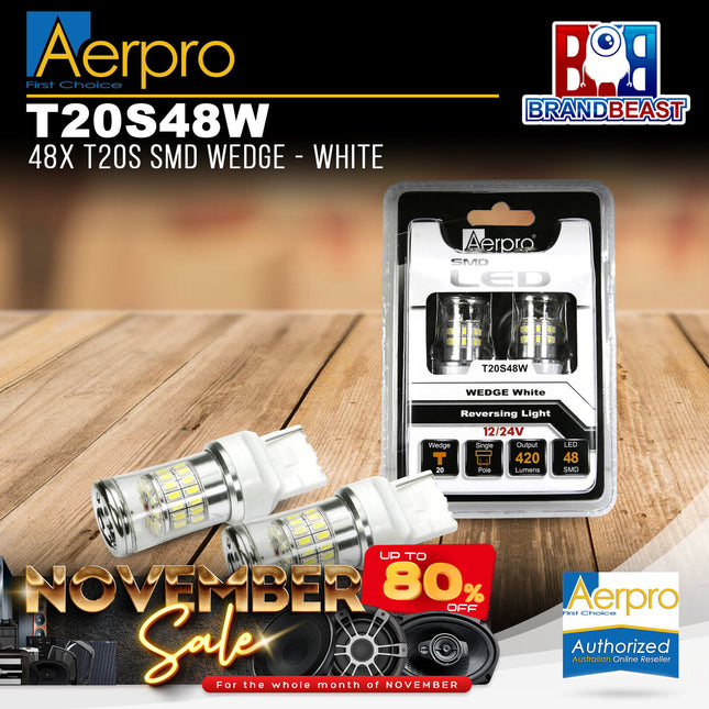 Aerpro T20S48W 48x T20S SMD Wedge - White