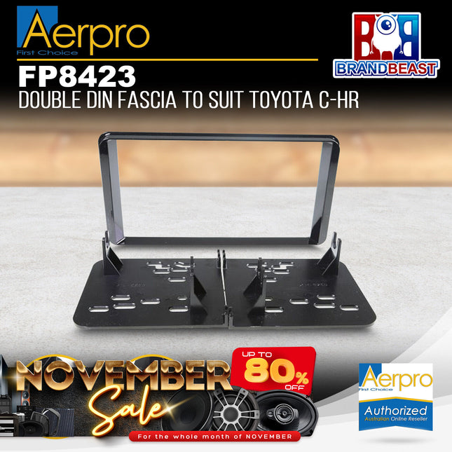 Aerpro FP8423 Custom 2DIN Gloss Black Facia Kit Suit Toyota C-HR 2016 - 2019