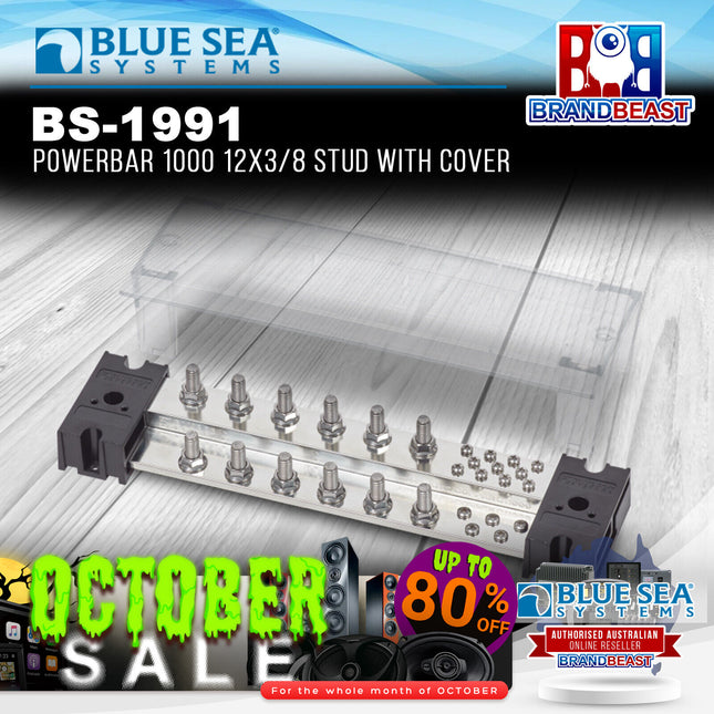 Blue Sea Systems BS-1991 PowerBar 1000 12x3/8 Stud with Cover