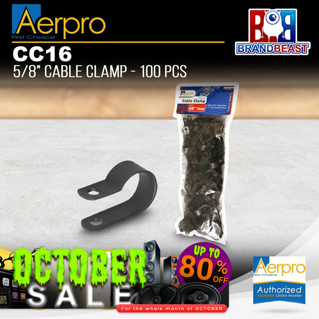 Aerpro CC16 100 PCS 5/8" 16mm Cable Clamp Pack