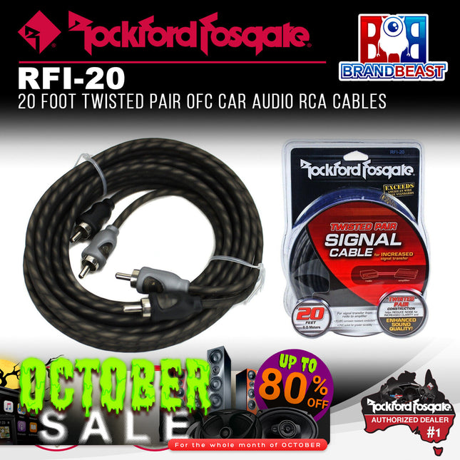 Rockford Fosgate RFI-20 20 Feet Twisted Pair Signal Cable