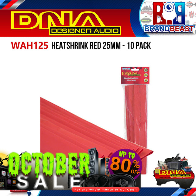 DNA WAH125 25mm Heatshrink Red - 10 Pieces