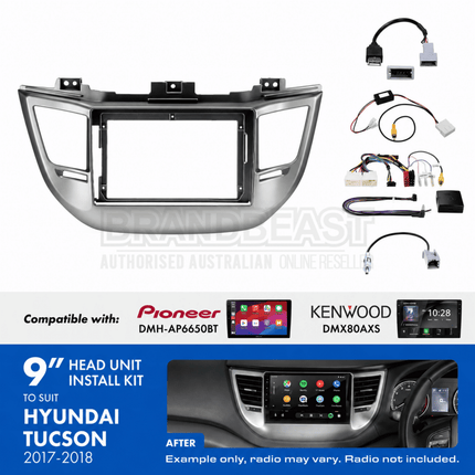 Aerpro AKHY12 9" Install Kit Hyundai Tucson 2017-2018 Factory Nav