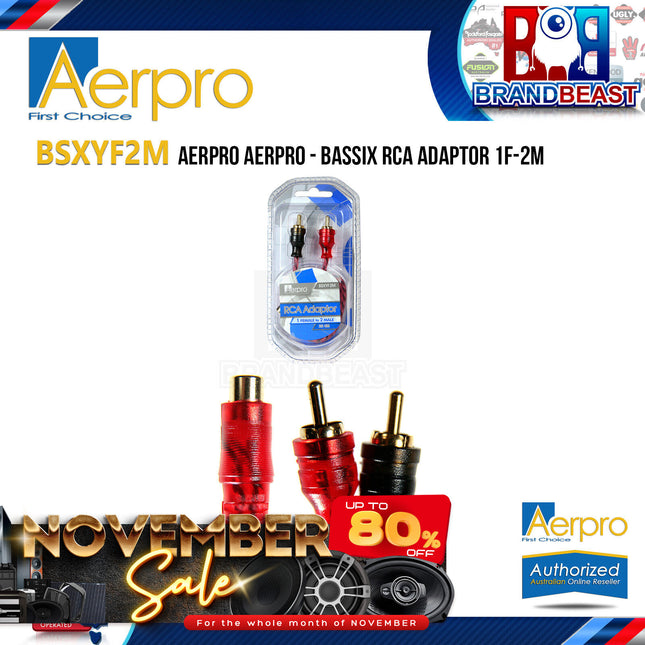 Aerpro BSXYF2M BASSIX RCA Adaptor 1F-2M