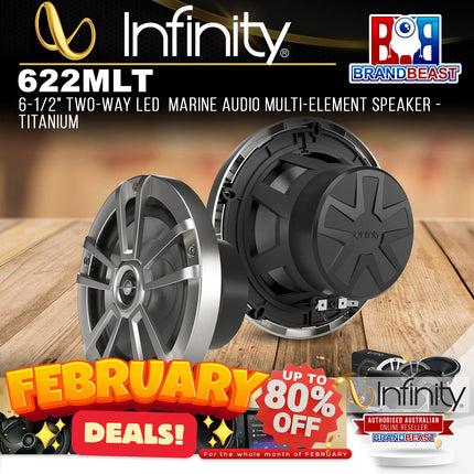 Infinity 622MLT 6-1/2" Two-Way Marine Audio Multi-Element Speaker - Titanium