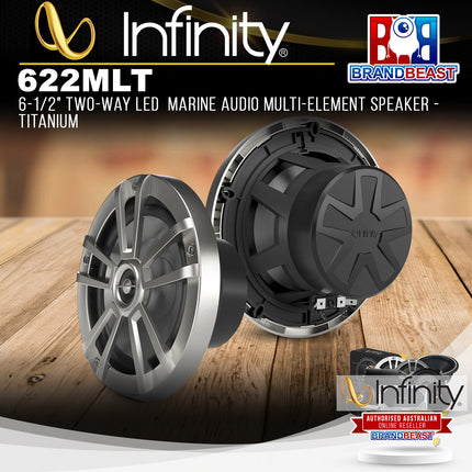 Infinity 622MLT 6-1/2" Two-Way Marine Audio Multi-Element Speaker - Titanium